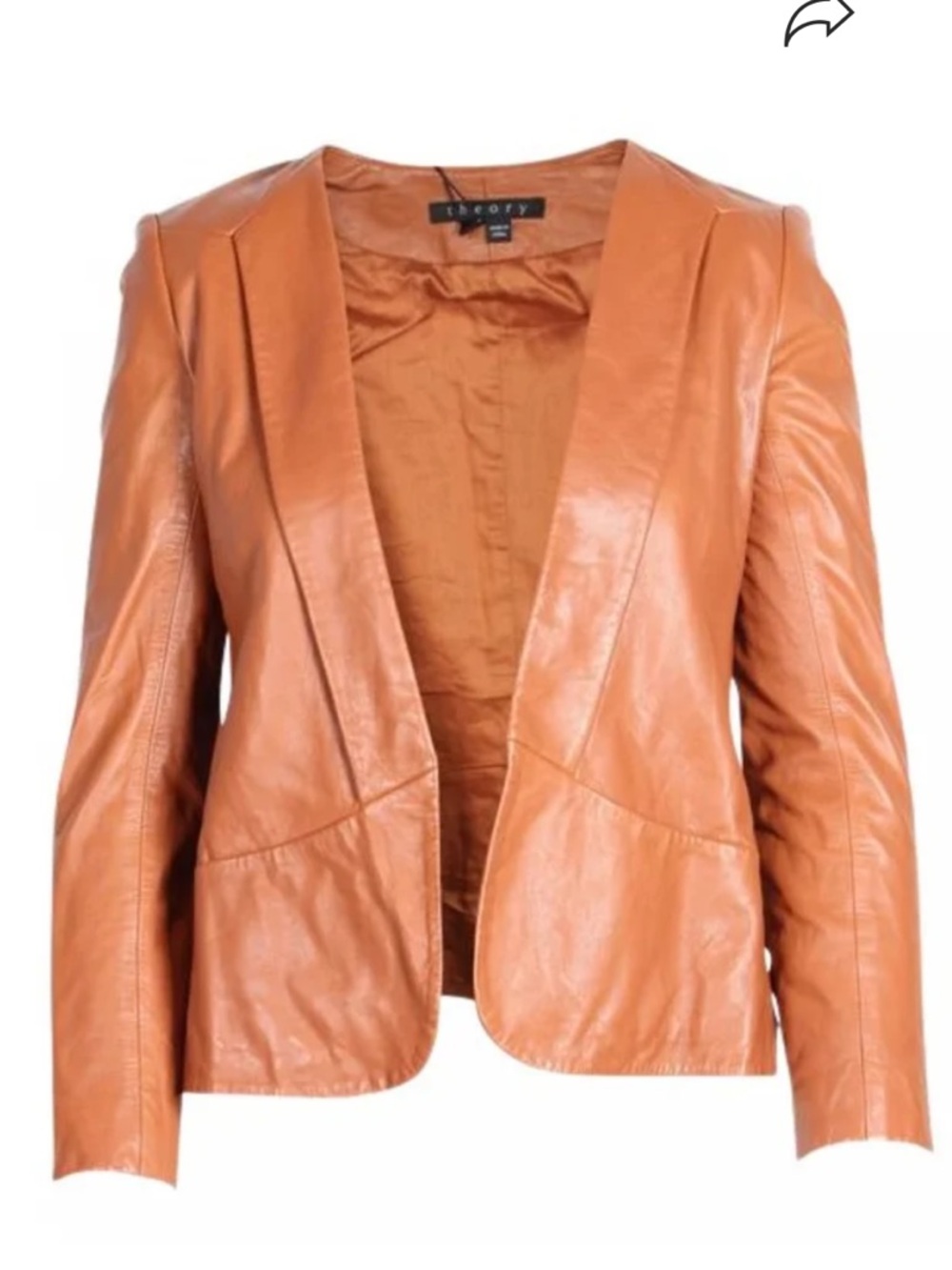 Theory Frima Leather Jacket in Cognac